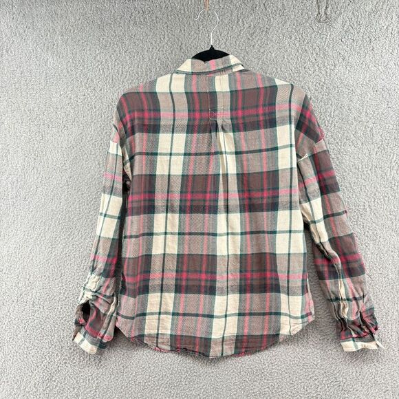 Prana Women's Size S Crimson Percy Plaid Casual Button Front Long Sleeve Hiking - Picture 3 of 10
